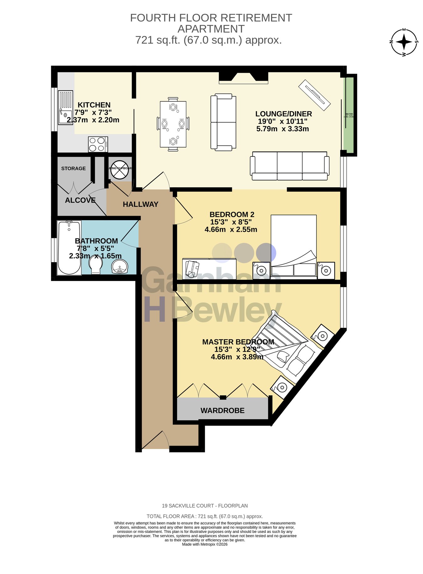 19 Sackville Court, Fairfield Road, East Grinstead floorplan