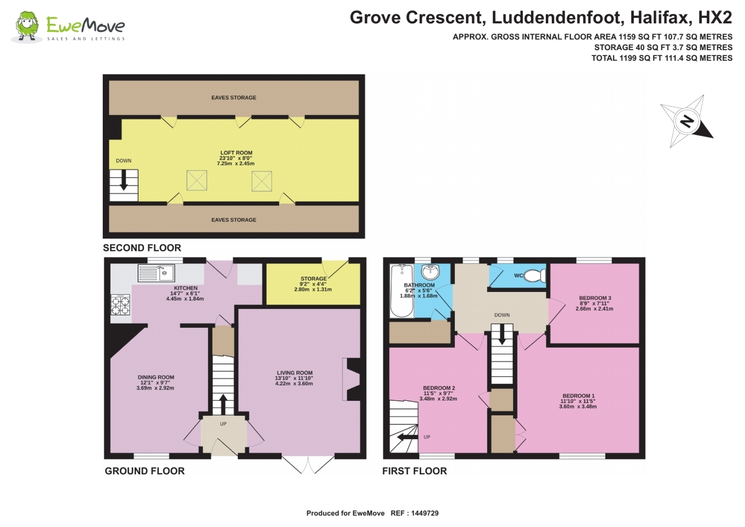 24, Grove Crescent, Halifax floorplan