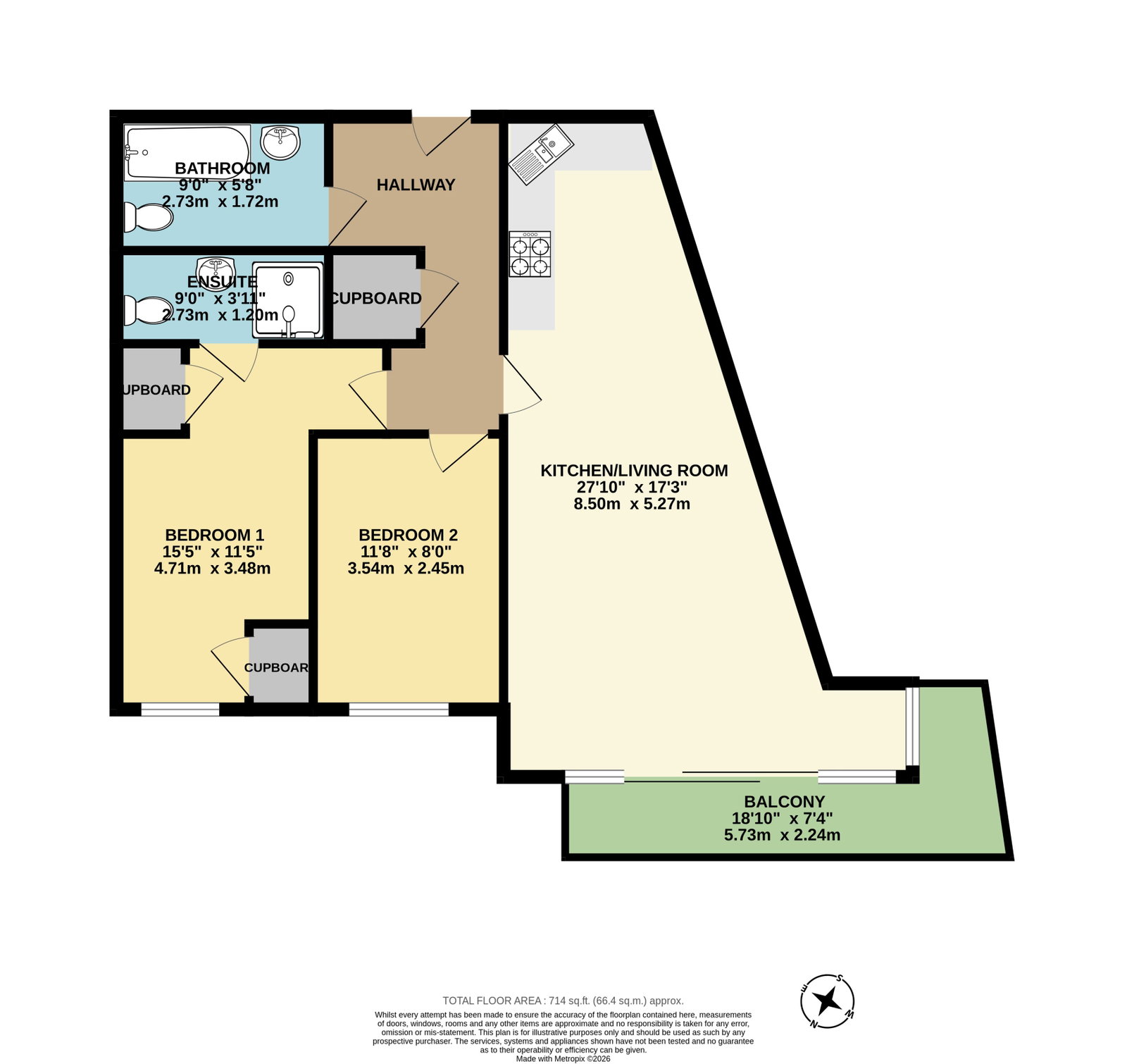 55,Flat 33, The Azure, Cliff Road, Plymouth floorplan
