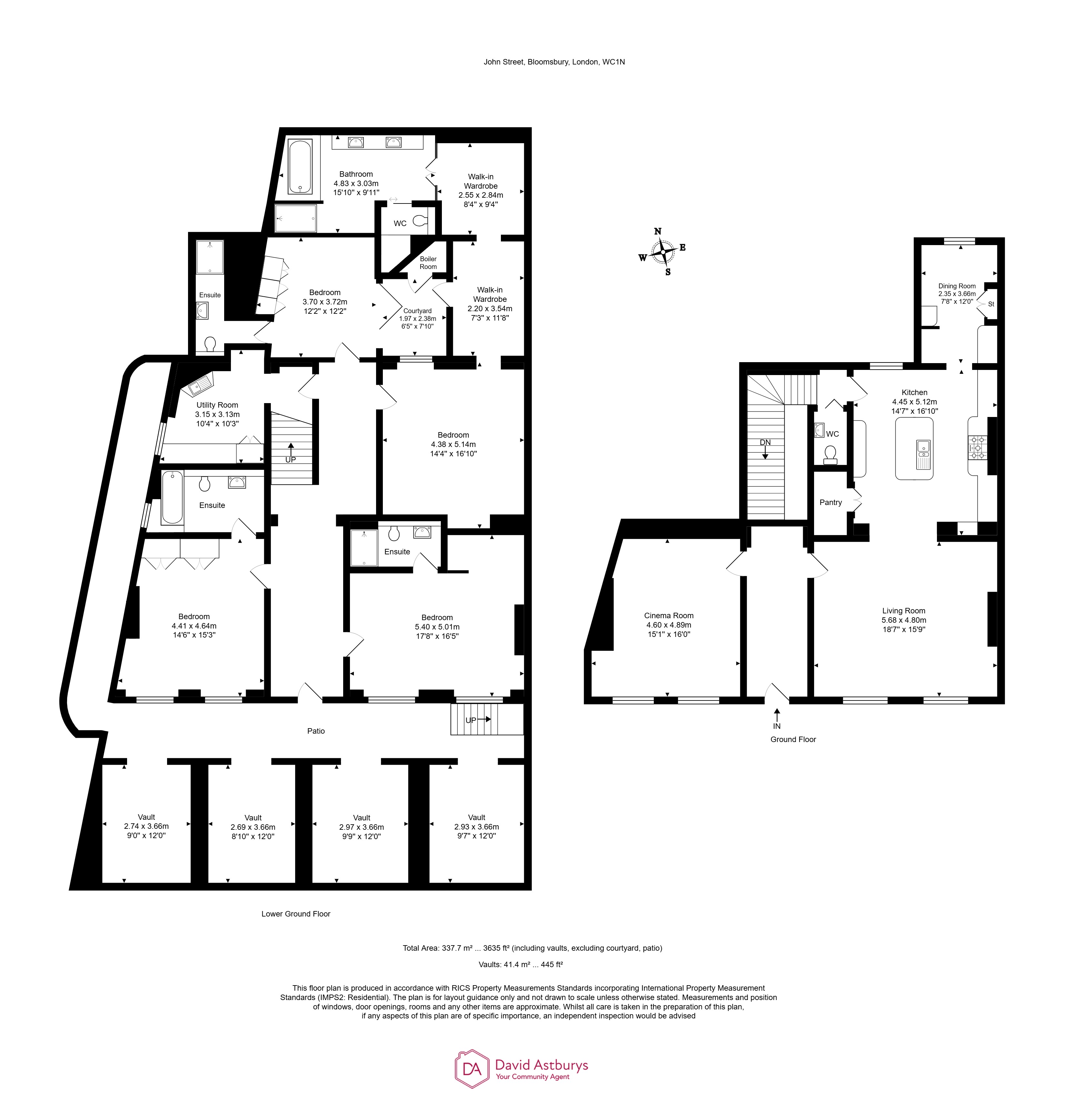 Flat 1, 28, John Street, Bloomsbury floorplan