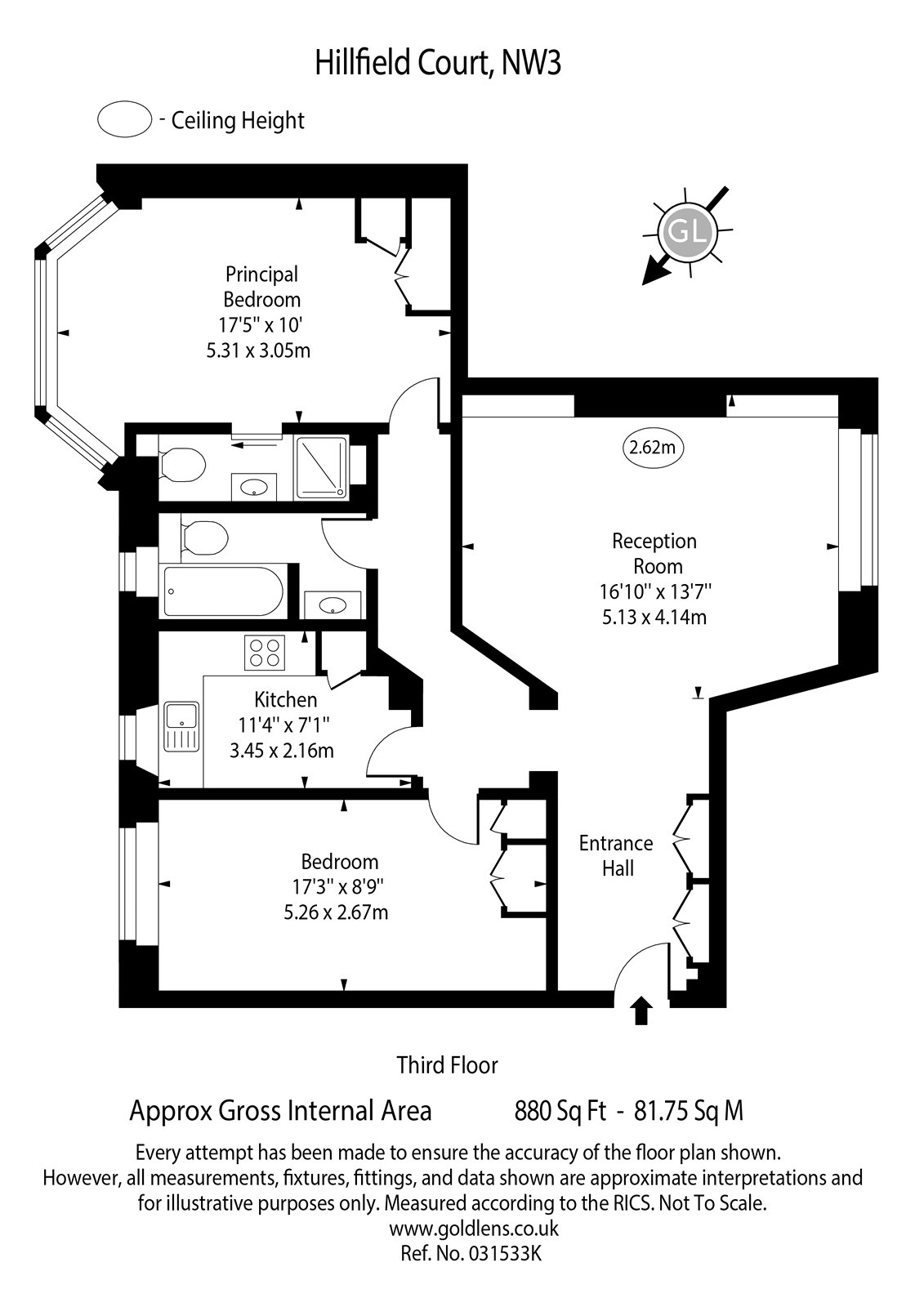 Flat 27, Hillfield Court,, Belsize Avenue, London floorplan