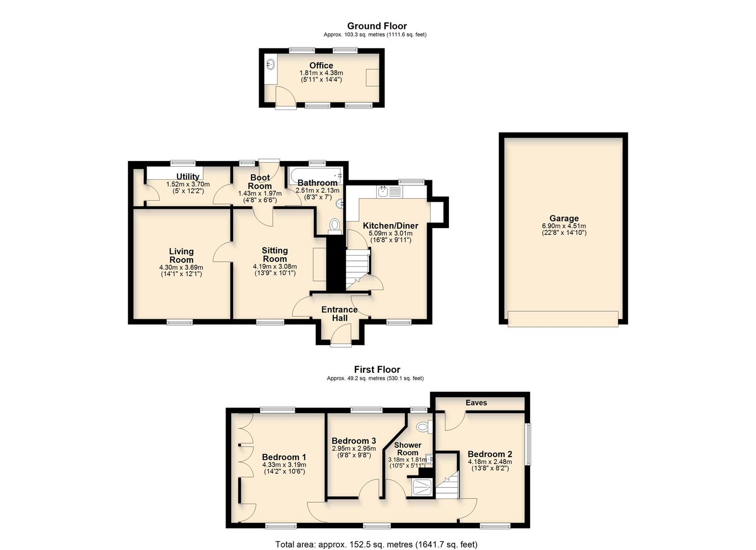 Ide cottage, Haselor Alcester floorplan