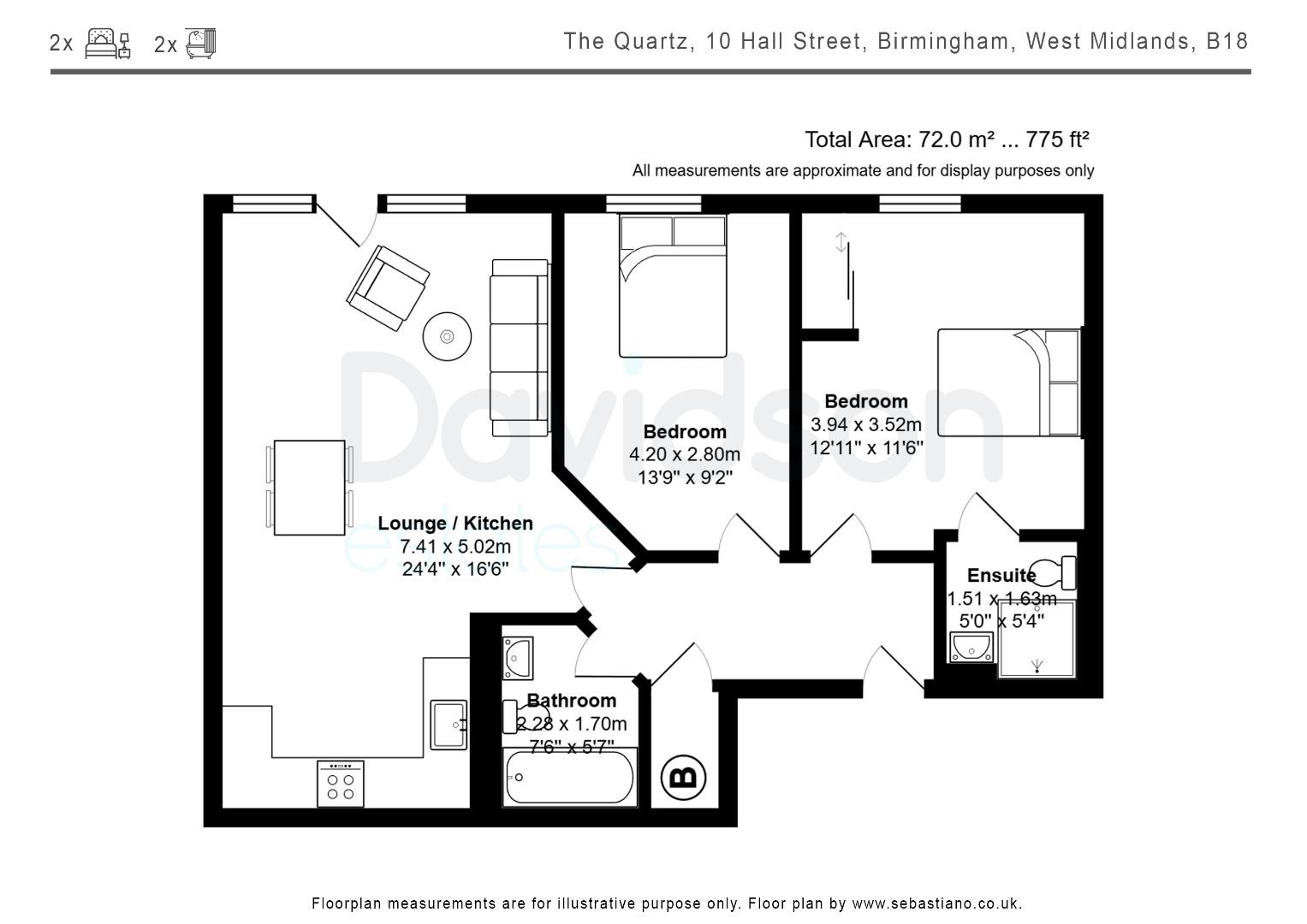 2, Quartz, Birmingham floorplan