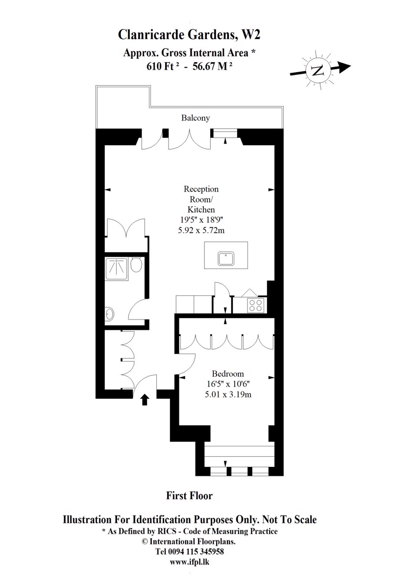 Flat 3 5, Clanricarde Gardens, London floorplan