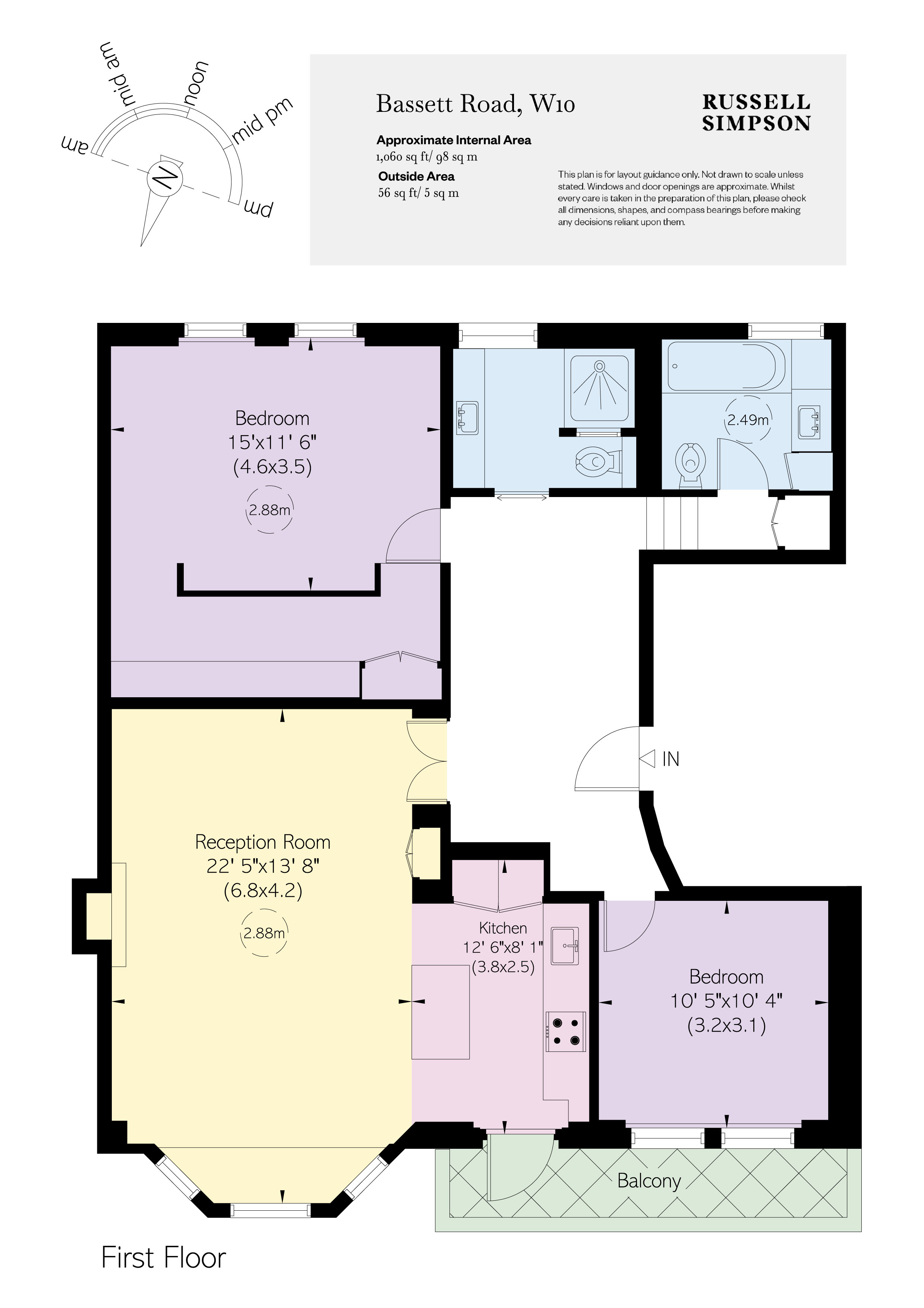 First Floor Flat, 55, Bassett Road, North Kensington floorplan