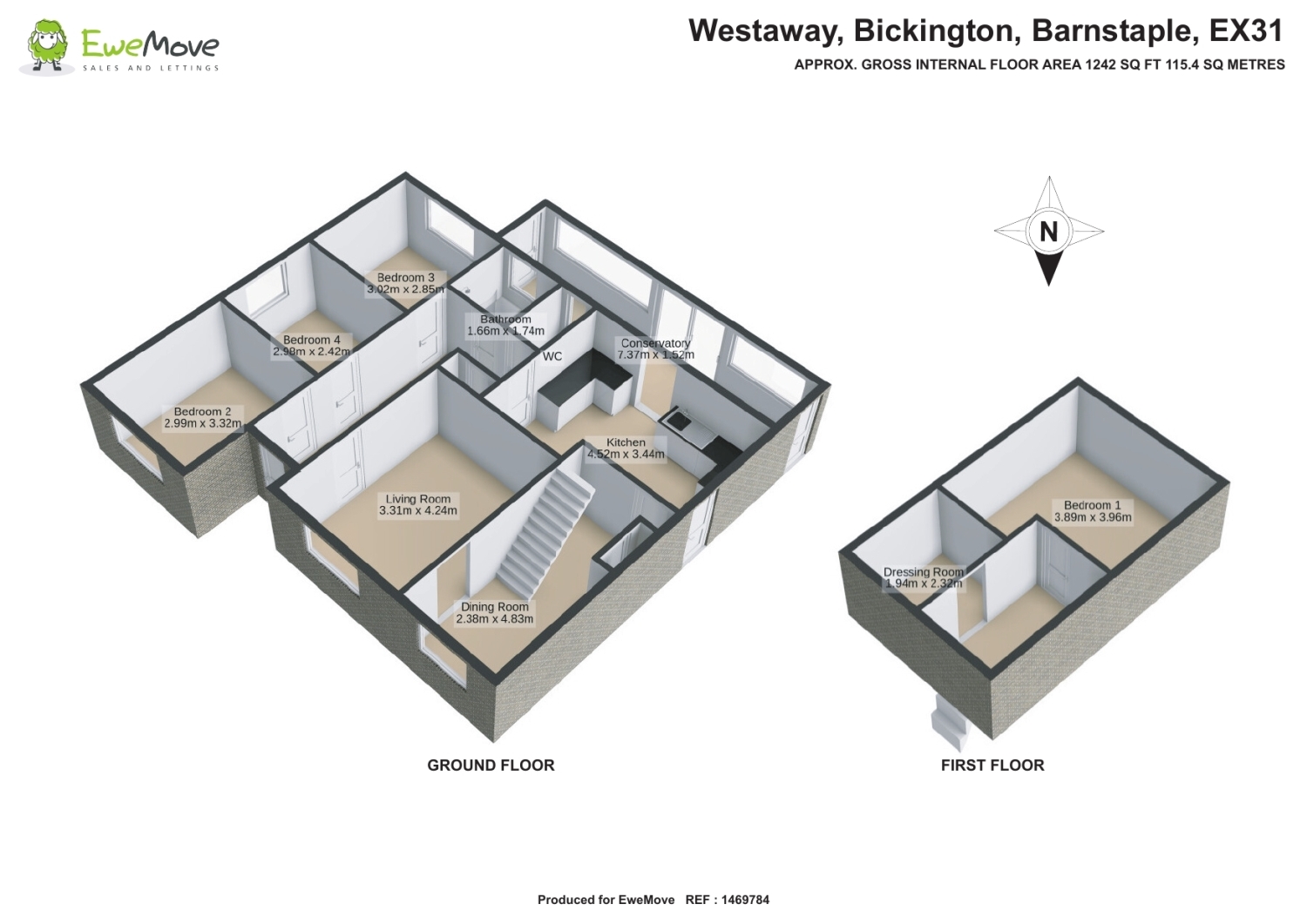 Westaway, Bickington, Barnstaple floorplan