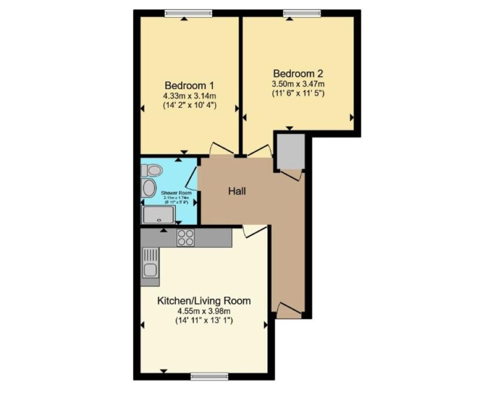 Flat 16c, Vicar Street, Kidderminster floorplan