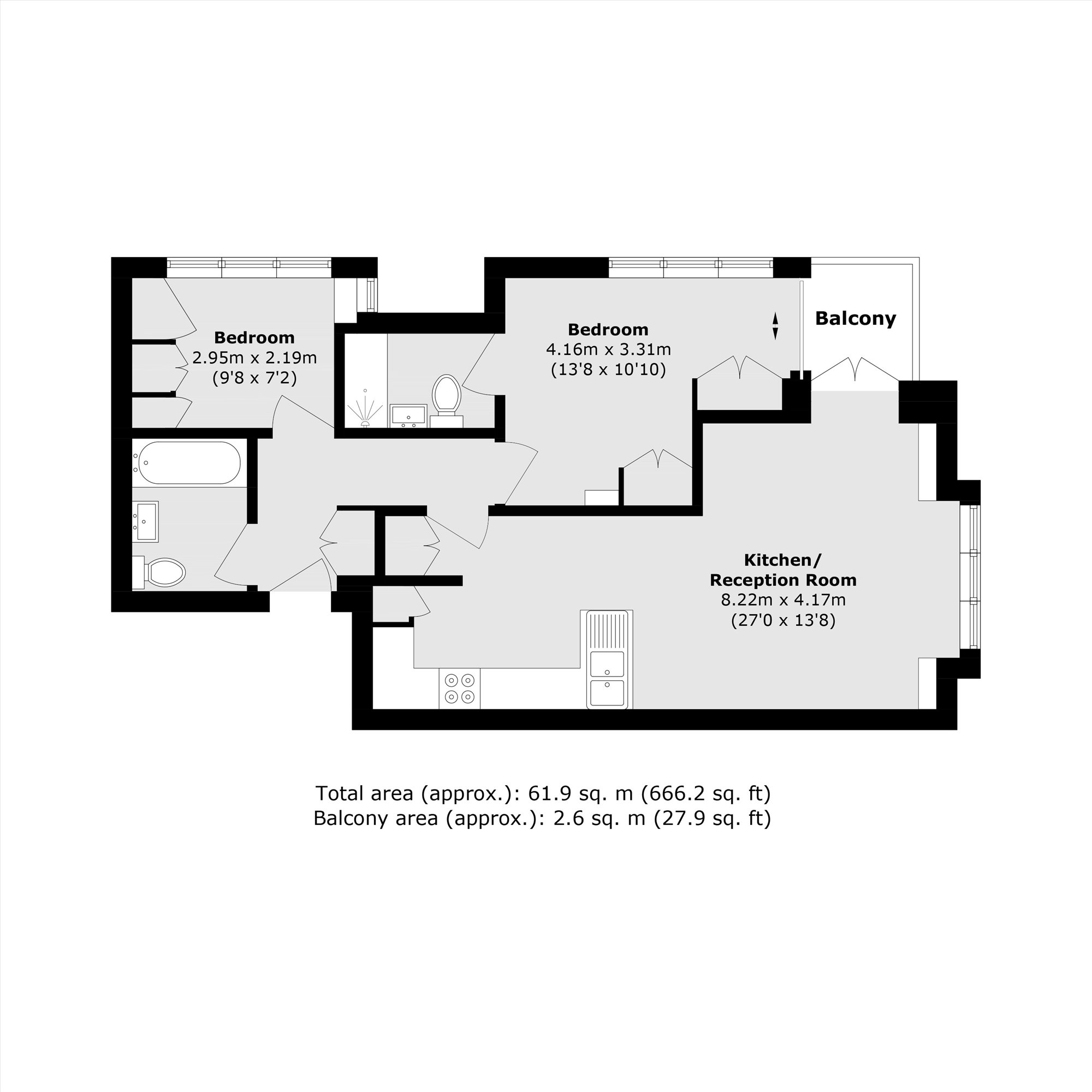 Flat 3, 52, Ashley Lane, London floorplan