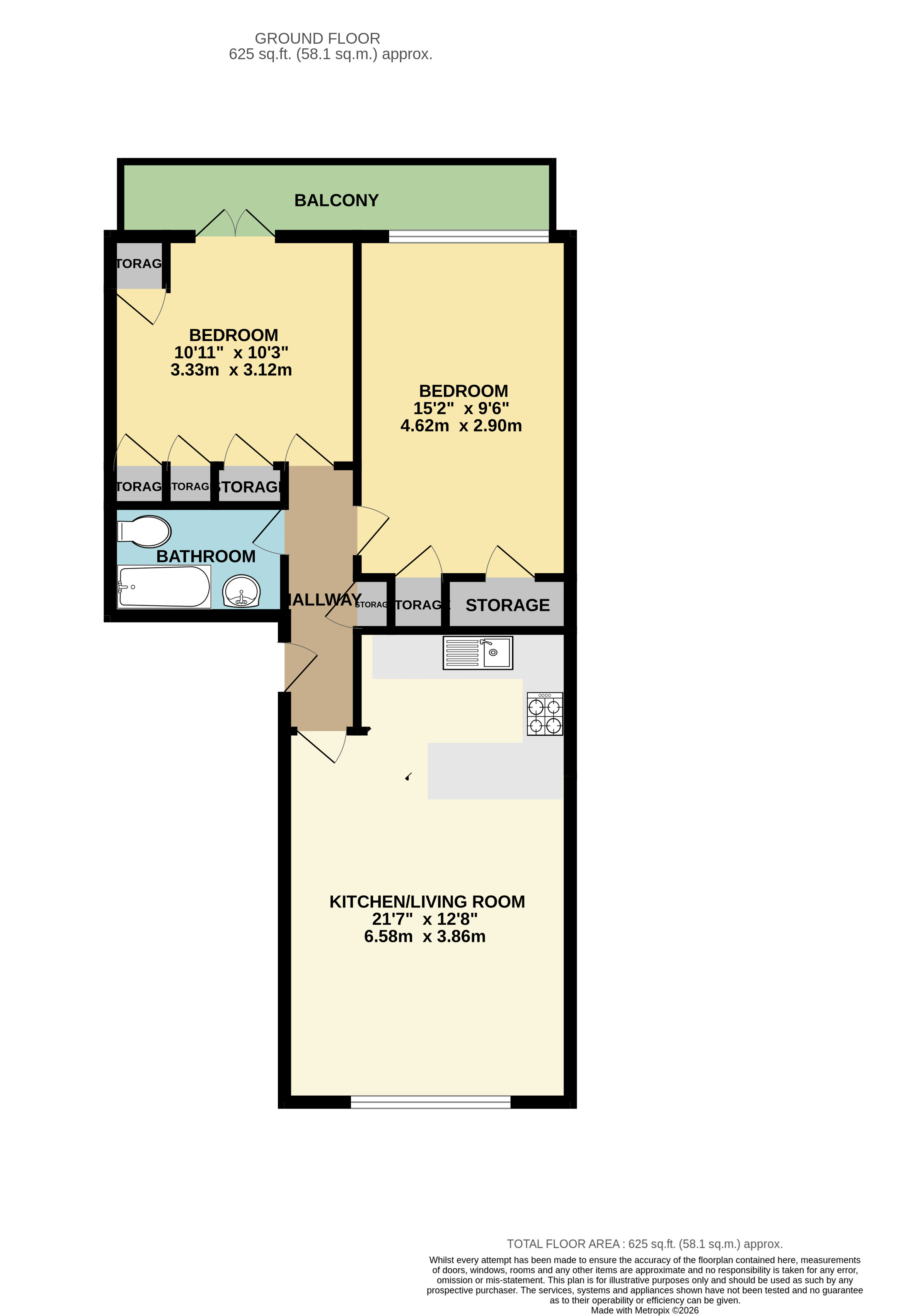 Ground Floor Flat, 164, Westbury Road, Bristol floorplan
