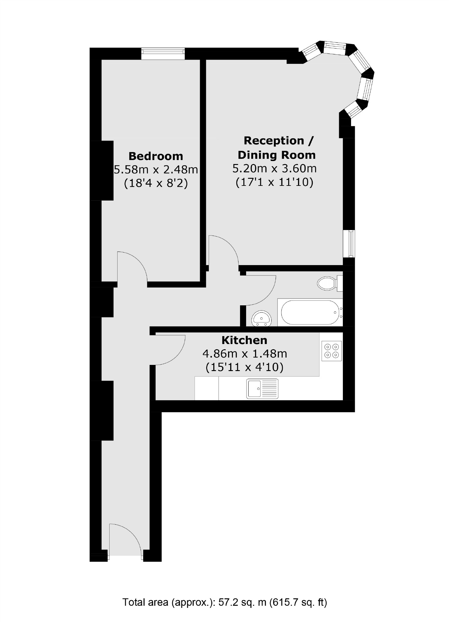 Flat 7, 55A, Streatham High Road, London floorplan