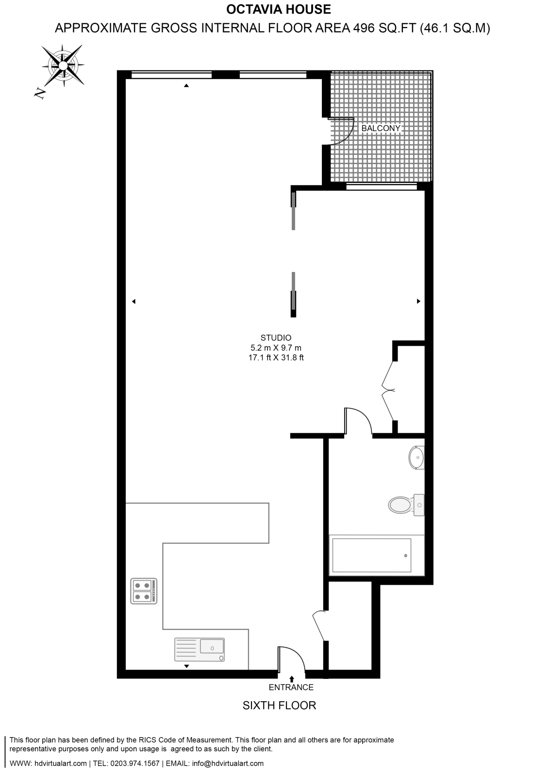 Flat 127, Octavia House, 213, Townmead Road, Fulham floorplan