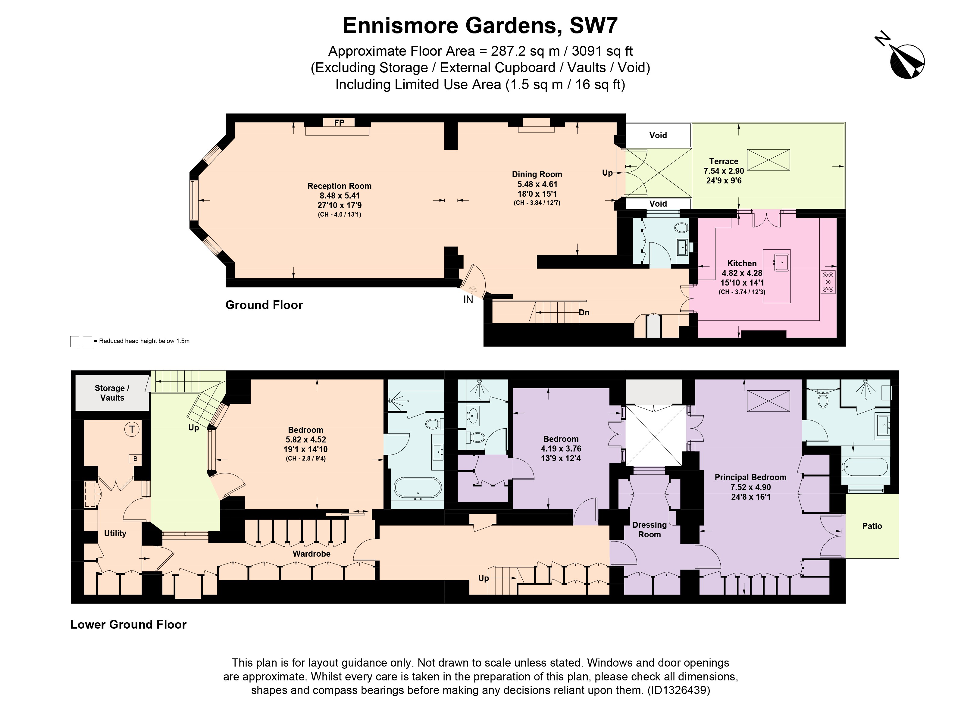 Ground & Lower, 30, Ennismore Gardens, London floorplan