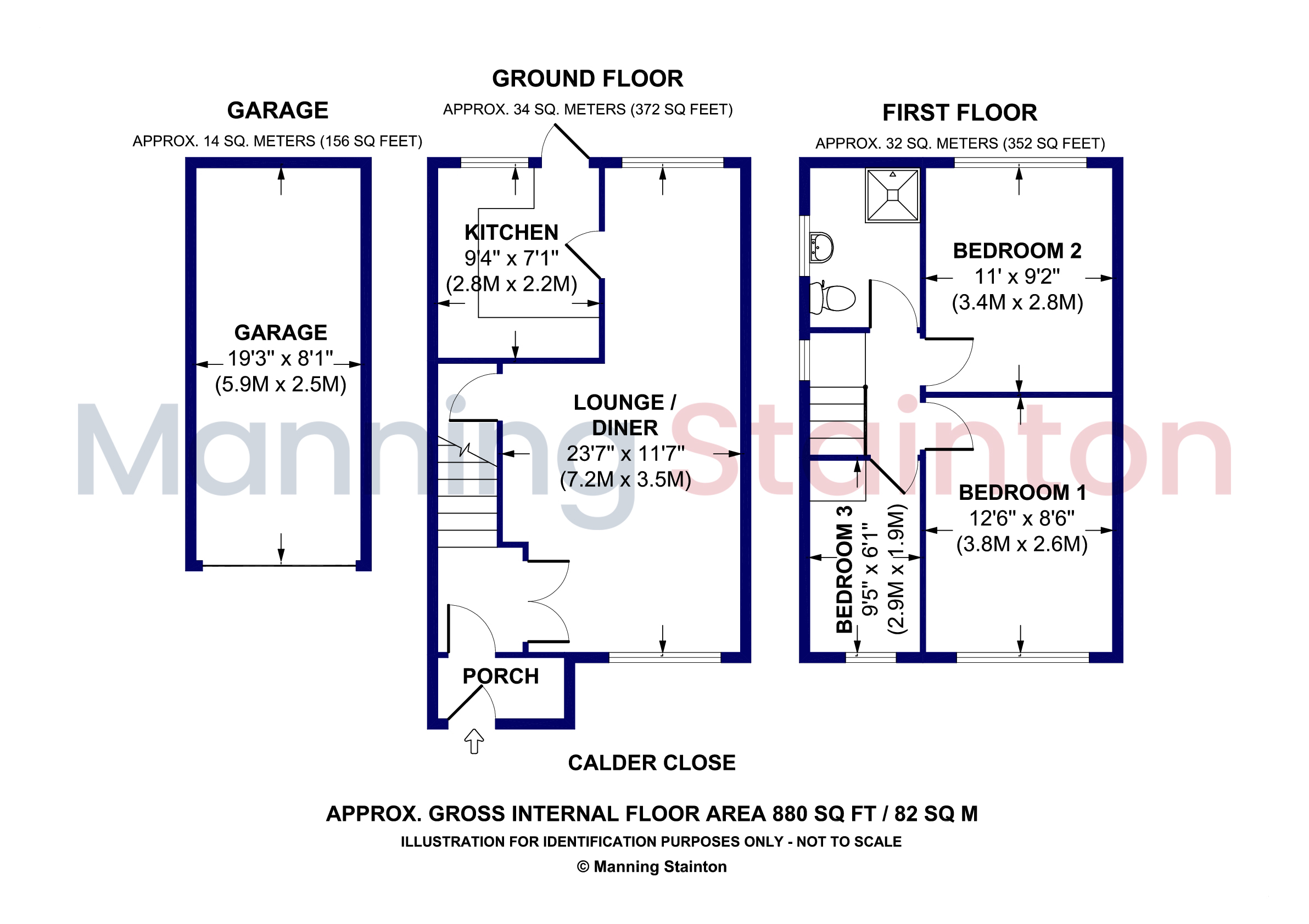 8, Calder Close, West Yorkshire floorplan