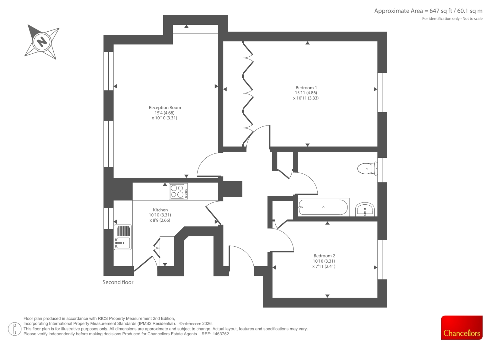 Flat 34 Apsley House,, Finchley Road, London floorplan