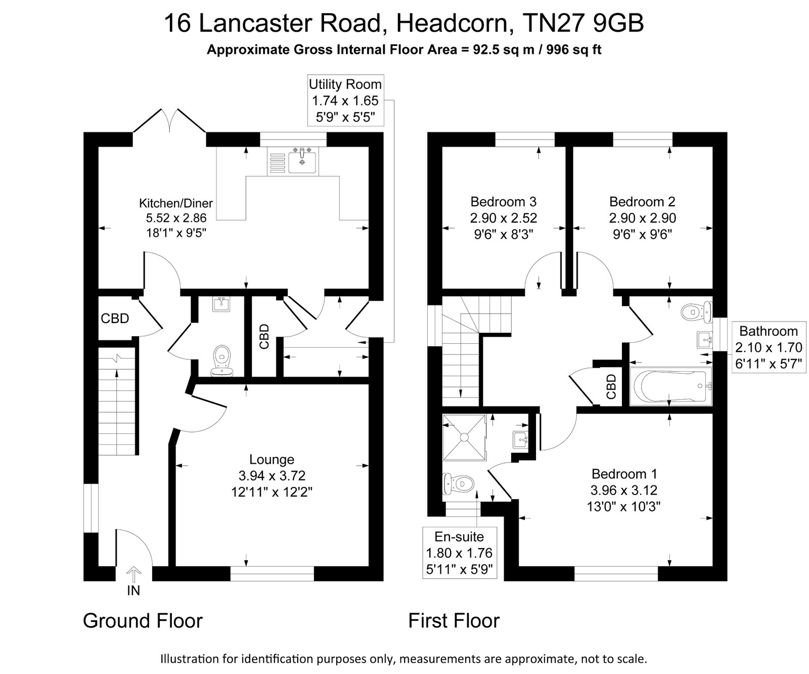 16, Lancaster Road, Ashford floorplan