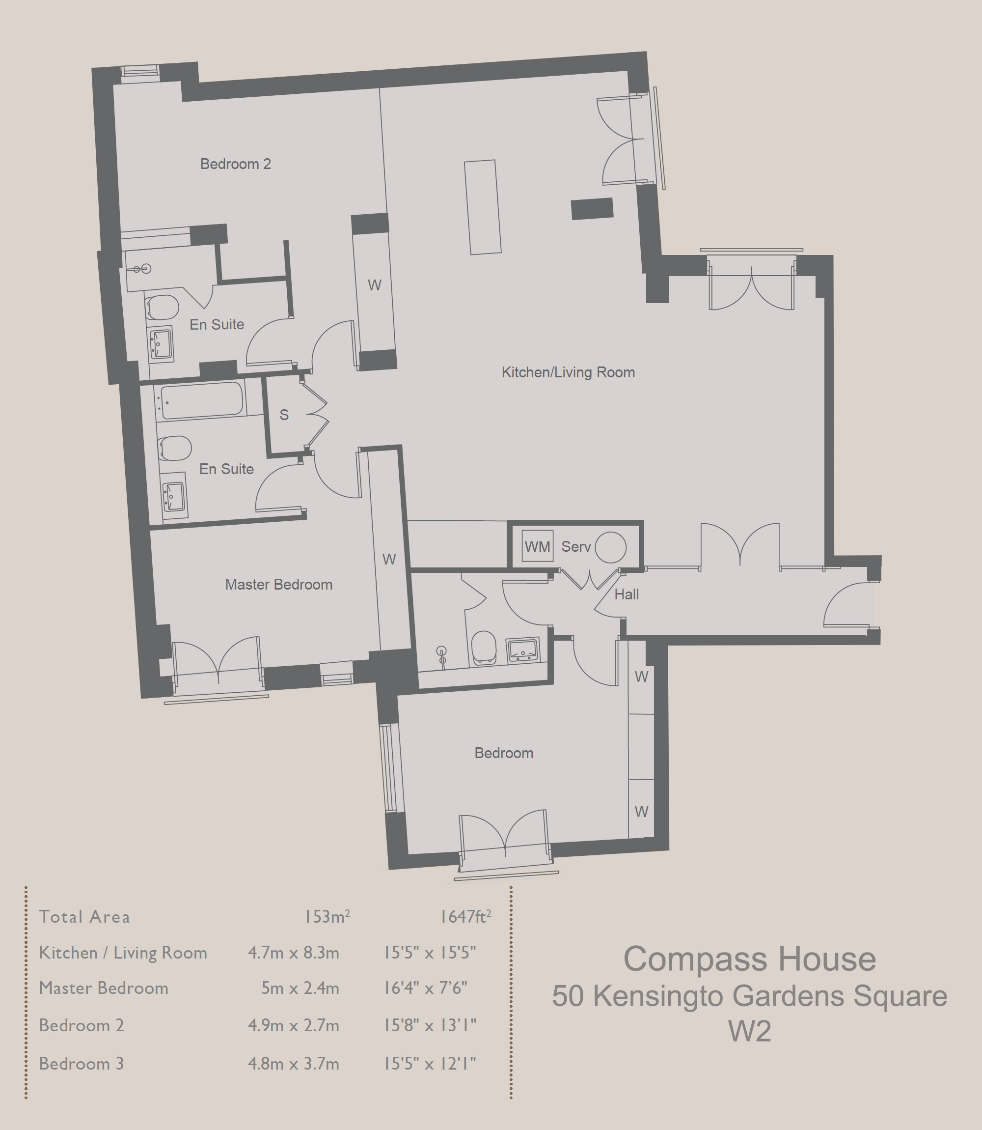 3 Bedrooms Flat to rent in Compass House, Kensington Gardens Square, Bayswater W2