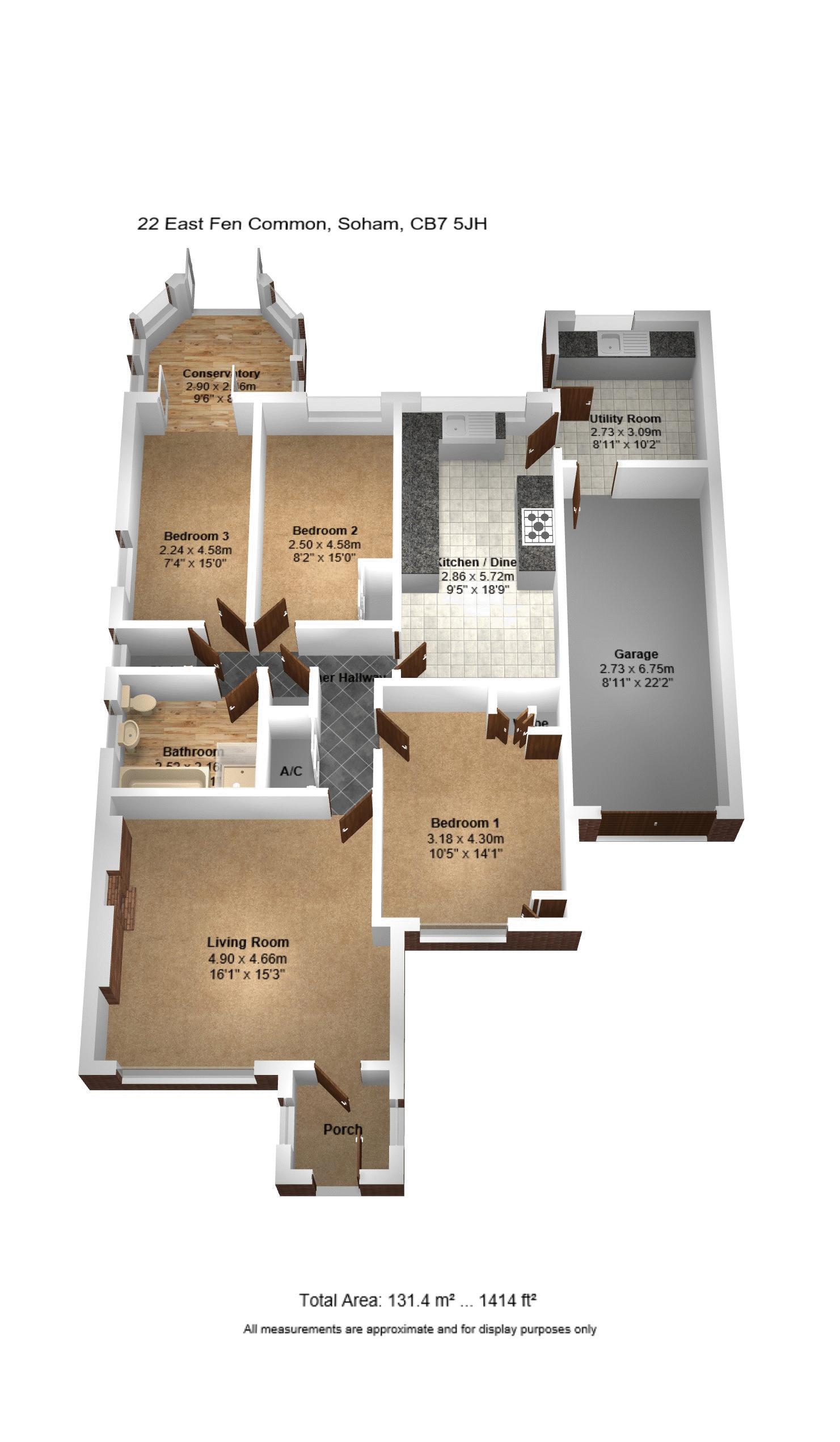 East Fen Common, Soham, Ely CB7, 3 bedroom detached bungalow for sale