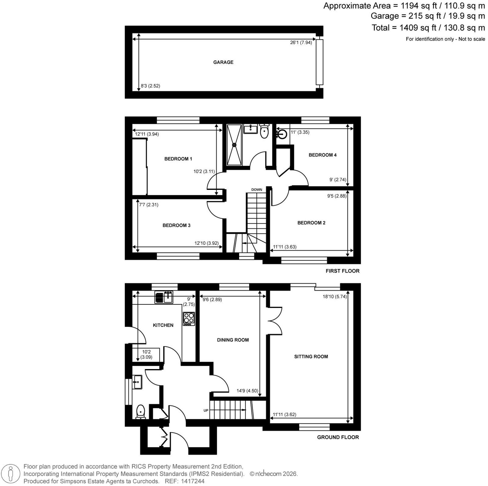 5, Elm Tree Close, Chertsey floorplan