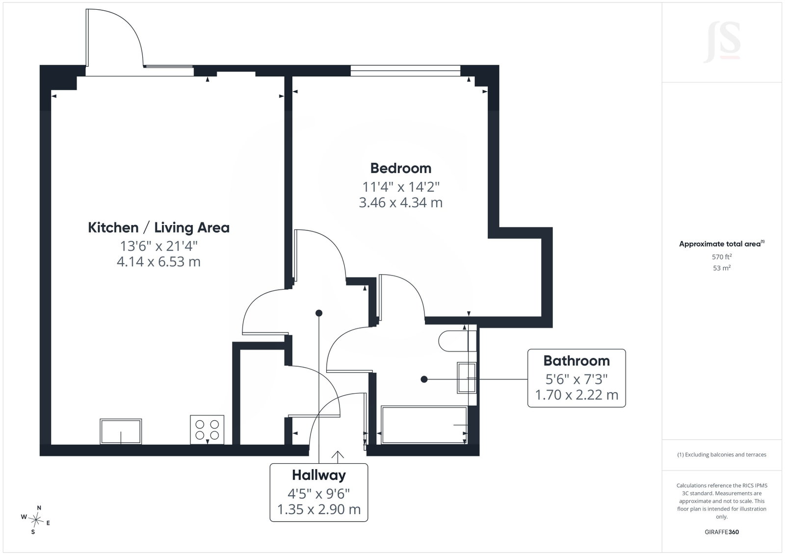 Temple House, 5,Flat 43, Fleet Street, Brighton floorplan
