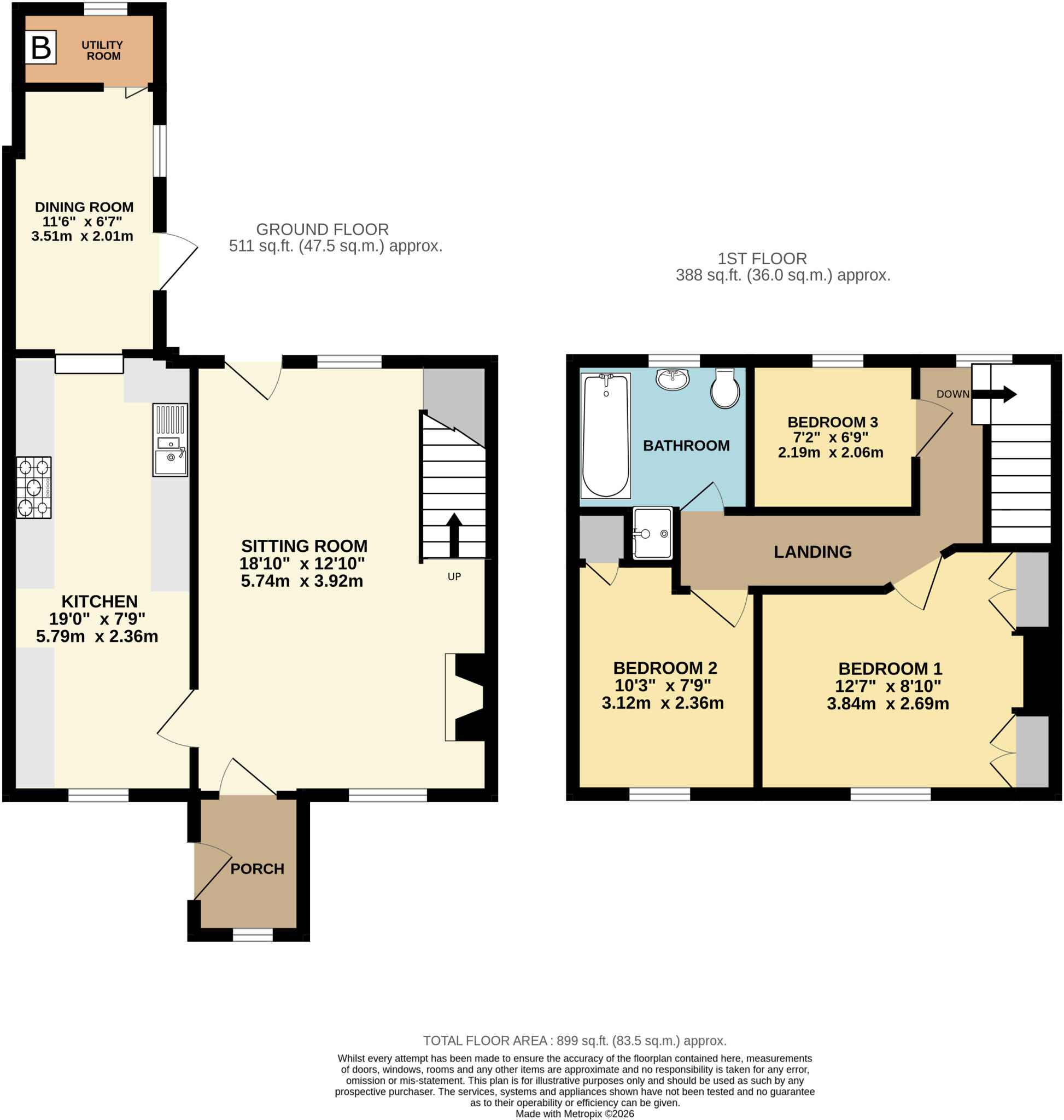 143, Bower Hinton, Martock floorplan