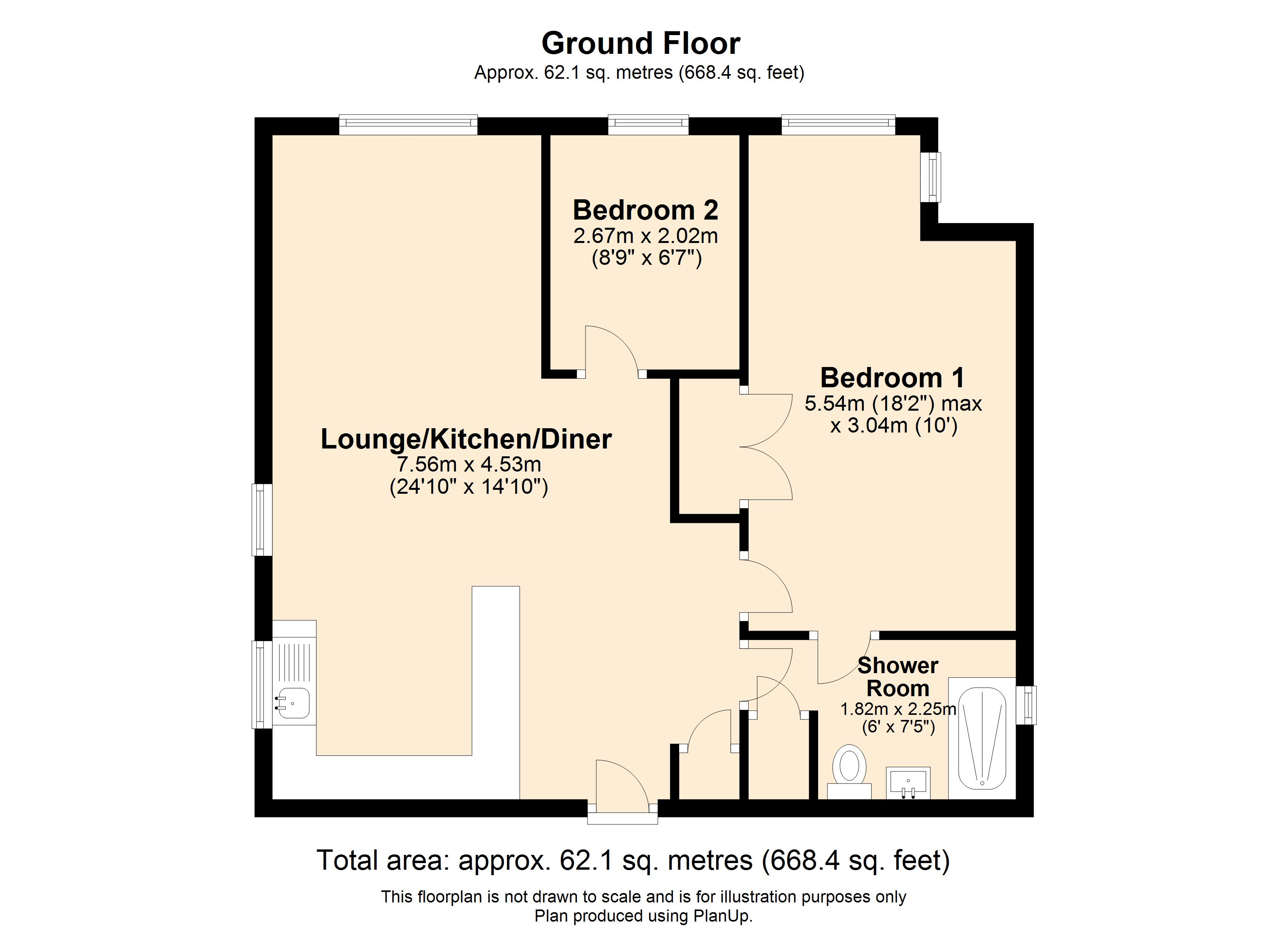 Flat 4, Fanad House, 85, Gravelly Hill North, Birmingham floorplan