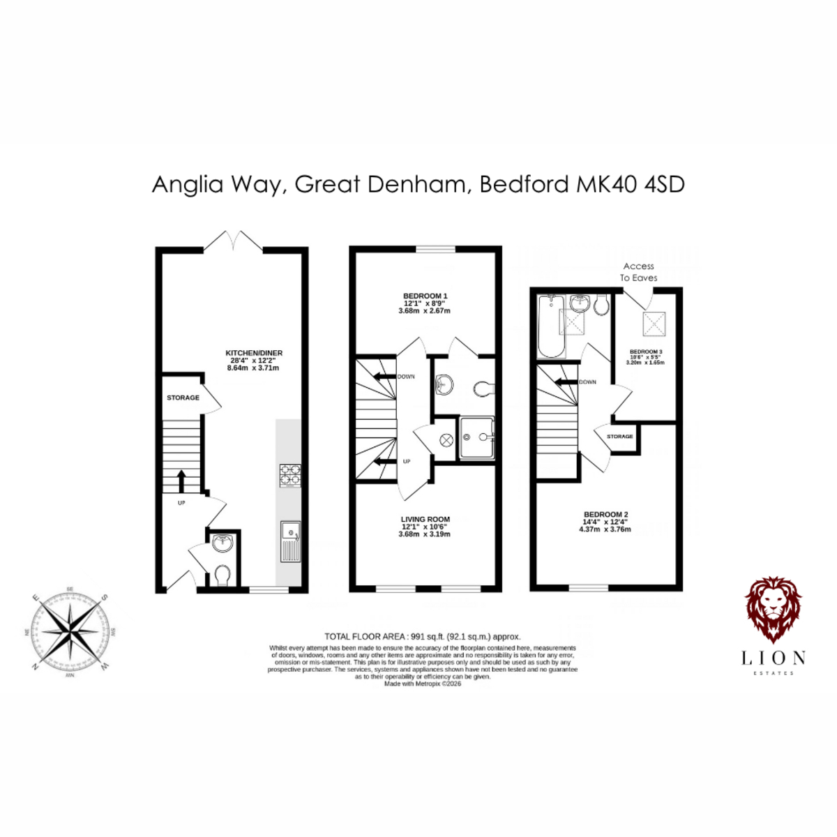 61, Anglia Way, Bedford floorplan