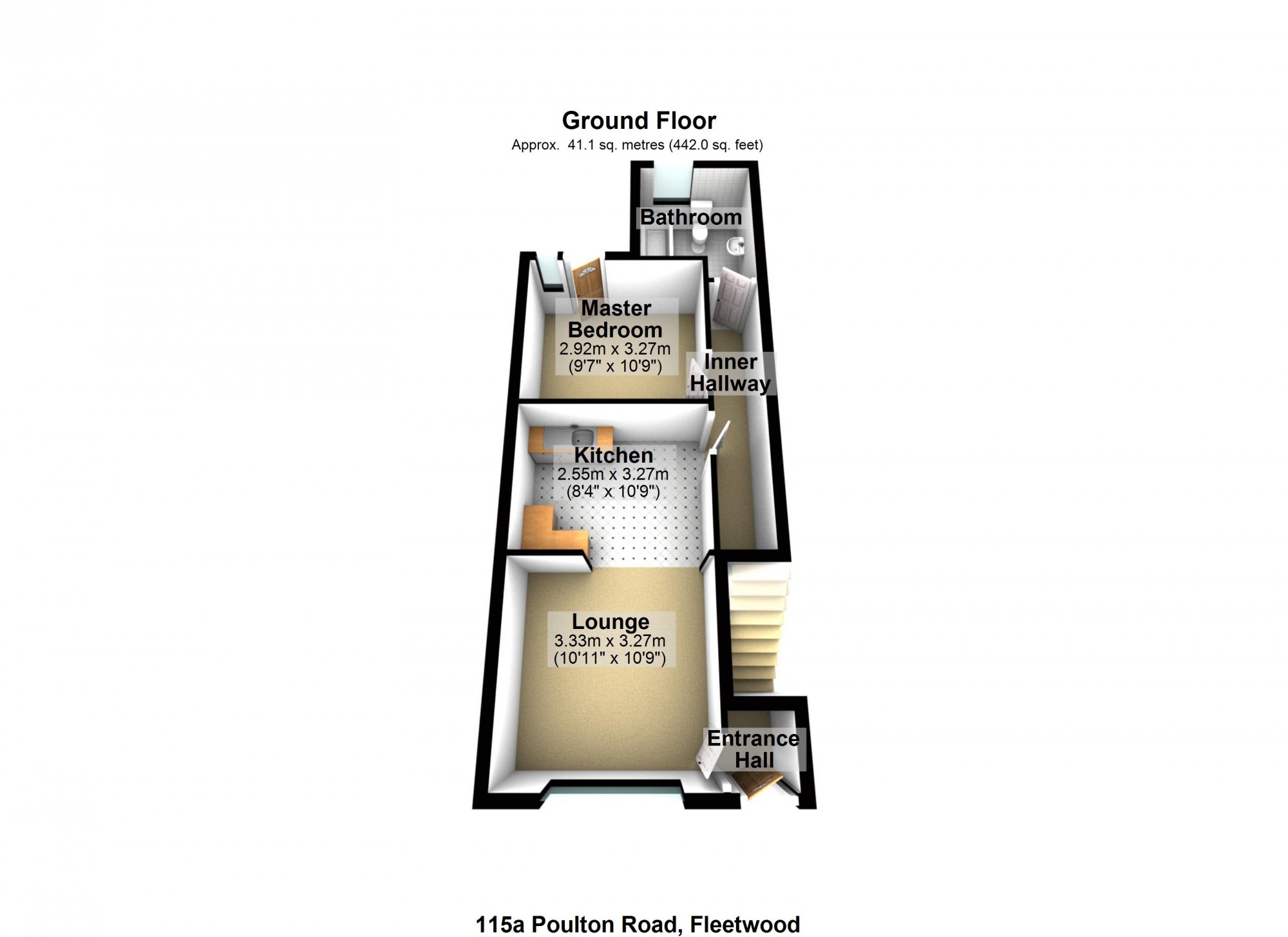 1 Bedrooms Flat to rent in 115A Poulton Road, Fleetwood, Lancashire FY7