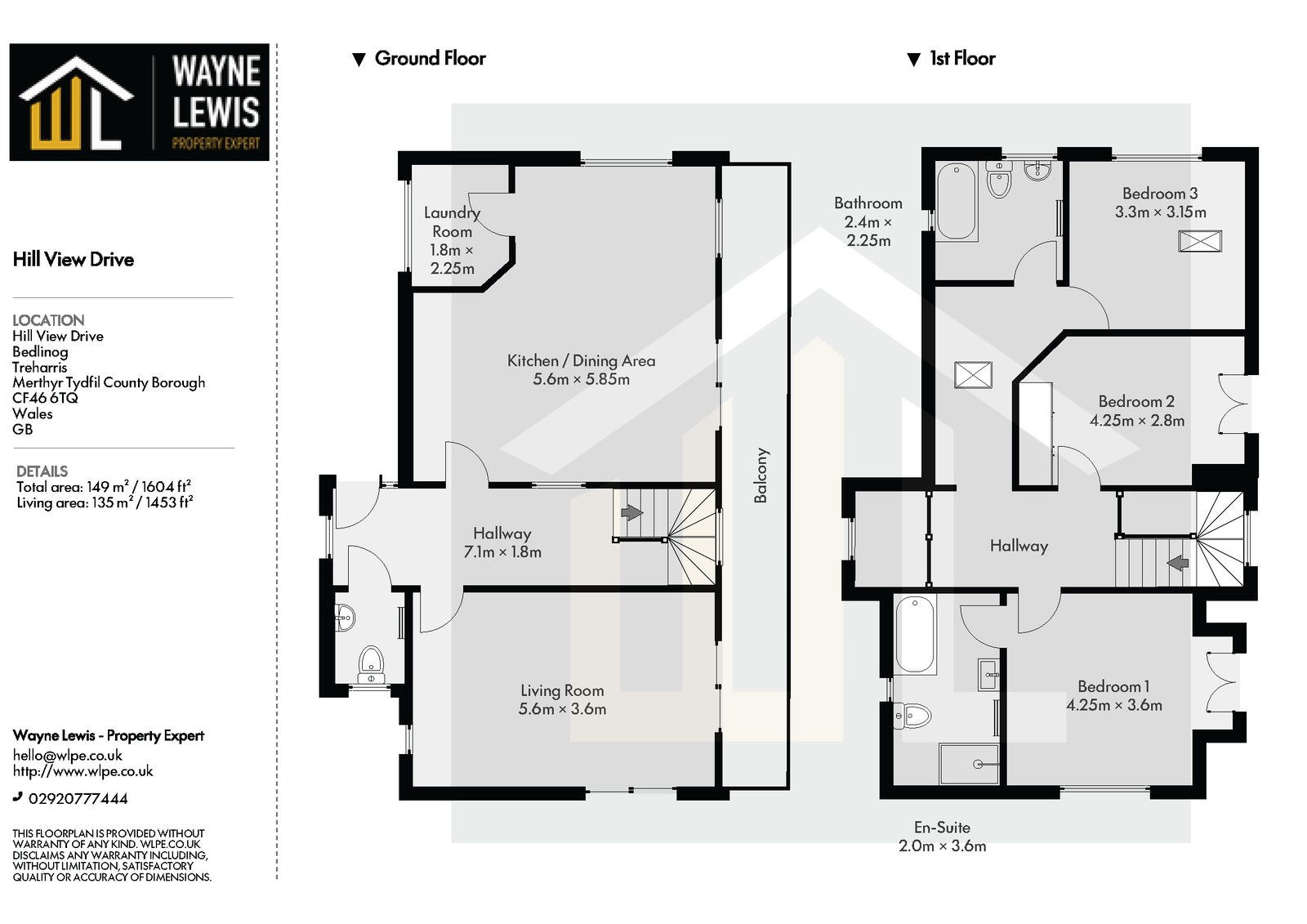 1, Hill View Drive, Treharris floorplan