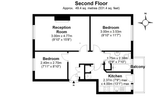 2 Bedrooms Flat to rent in Hanover Court, Uxbridge Road, London W12