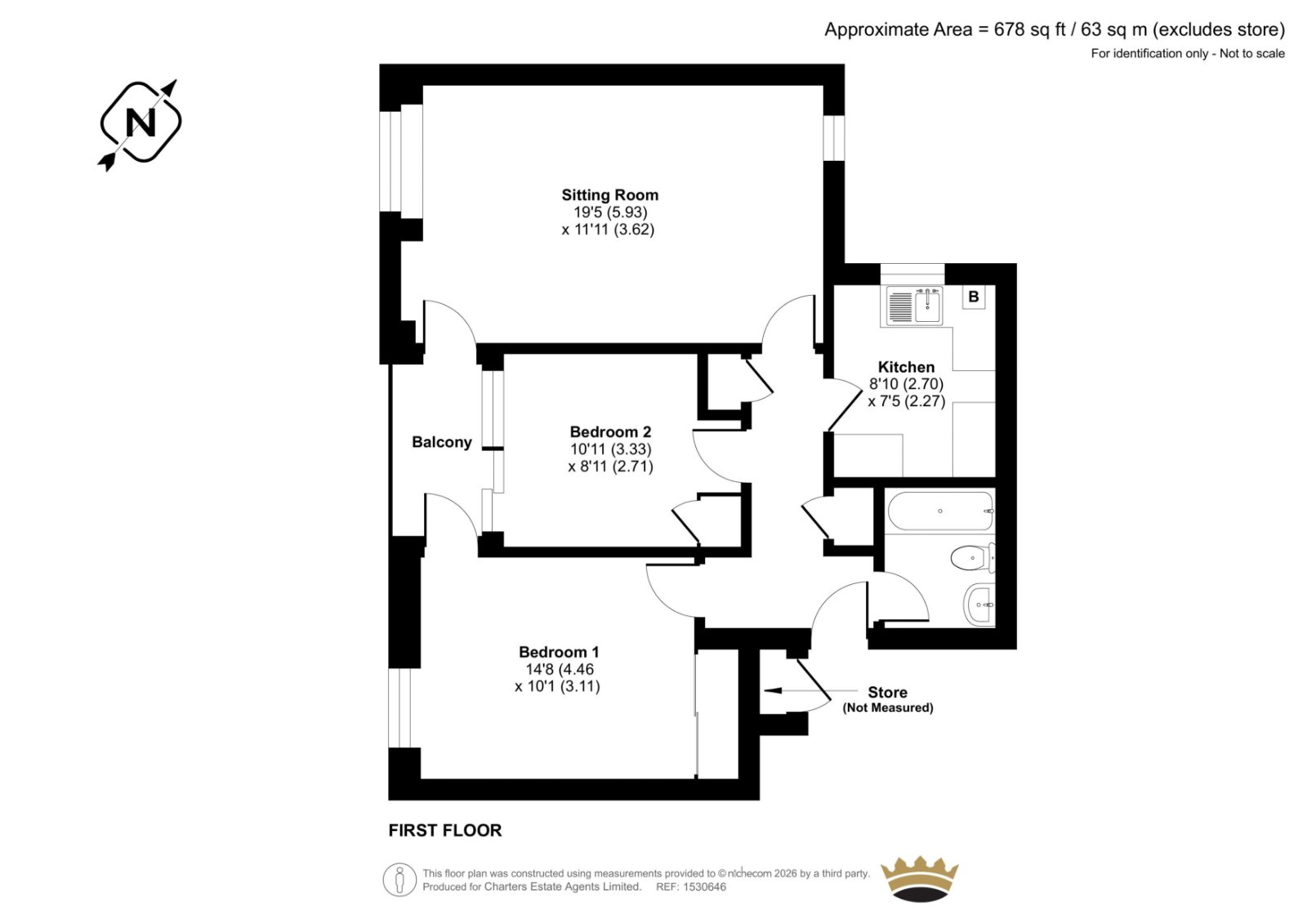 Flat 5 Fairlawn House, 11, Christchurch Road, Hampshire floorplan