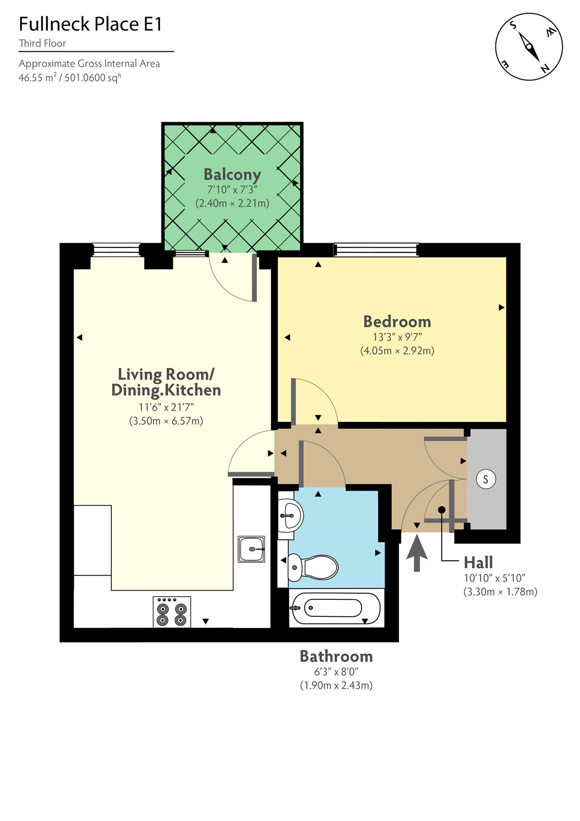 Chesworth Court, 17 Fulneck Place, Stepney, London E1, 1 bedroom flat