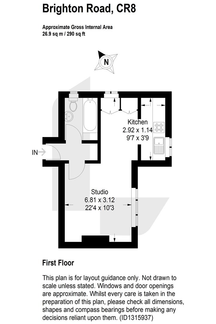 Flat 3, 75 Brighton Road, Purley floorplan