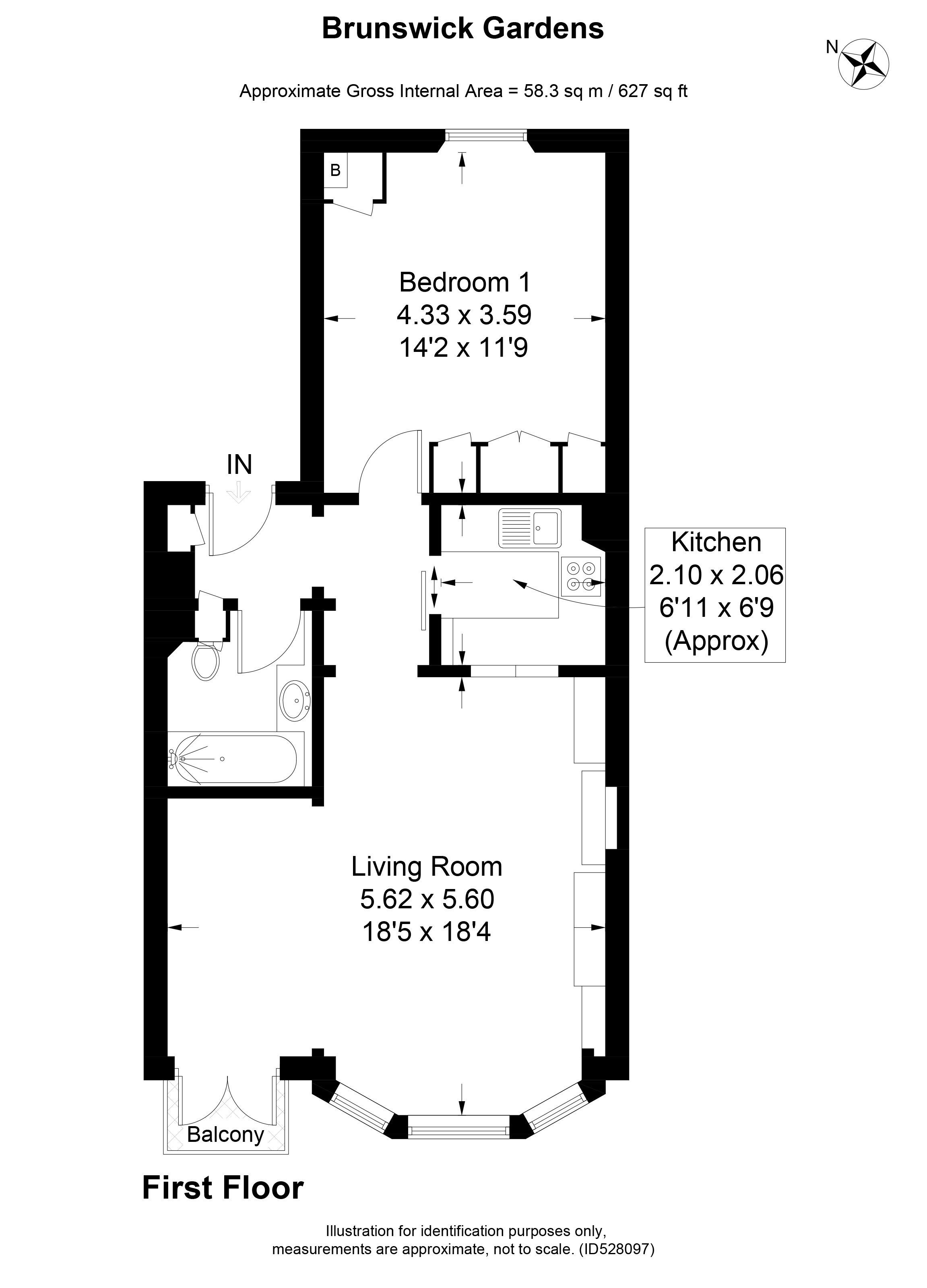 1 Bedrooms Flat to rent in Brunswick Gardens, Kensington, London W8