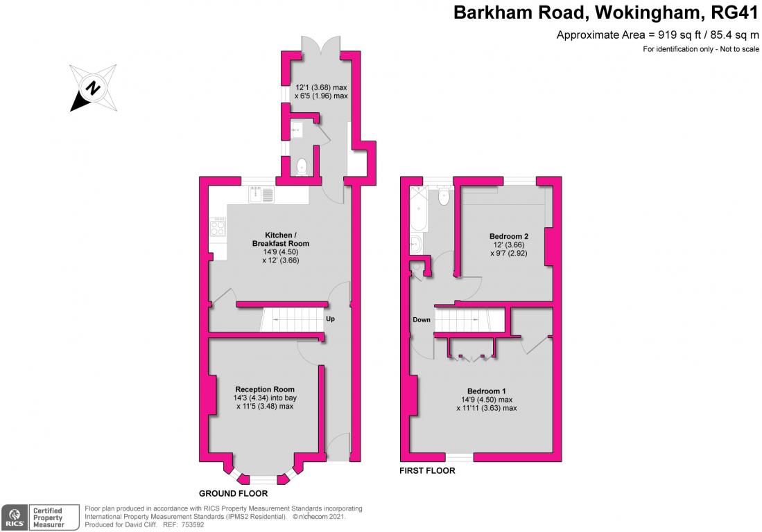 Barkham Road, Wokingham RG41, 2 bedroom terraced house for sale