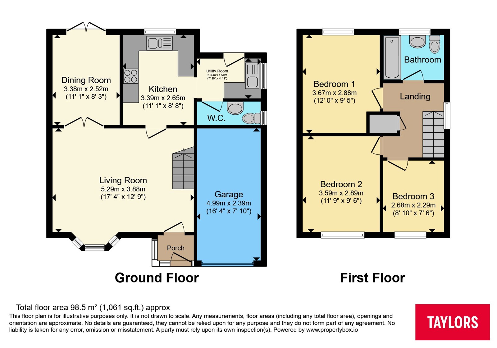13, Brampton Close, Bedfordshire floorplan