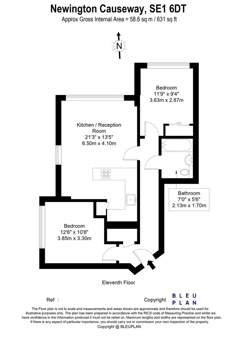Apartment 467, 119, Newington Causeway, London floorplan