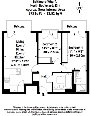 2 Bedrooms Flat to rent in Baltimore Wharf, North Boulevard, Canary Wharf E14