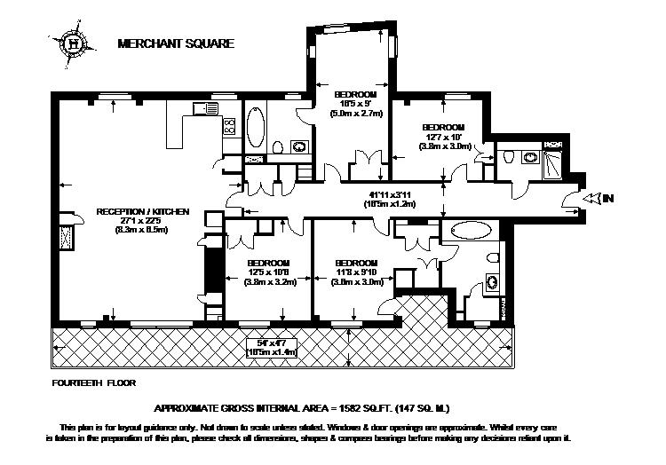 4 Bedrooms Flat to rent in Merchant Square East, London W2