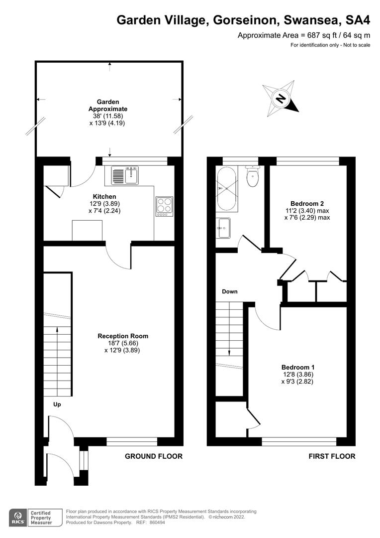 Clos Llandyfan, Gorseinon, Swansea SA4, 2 bedroom terraced house for ...