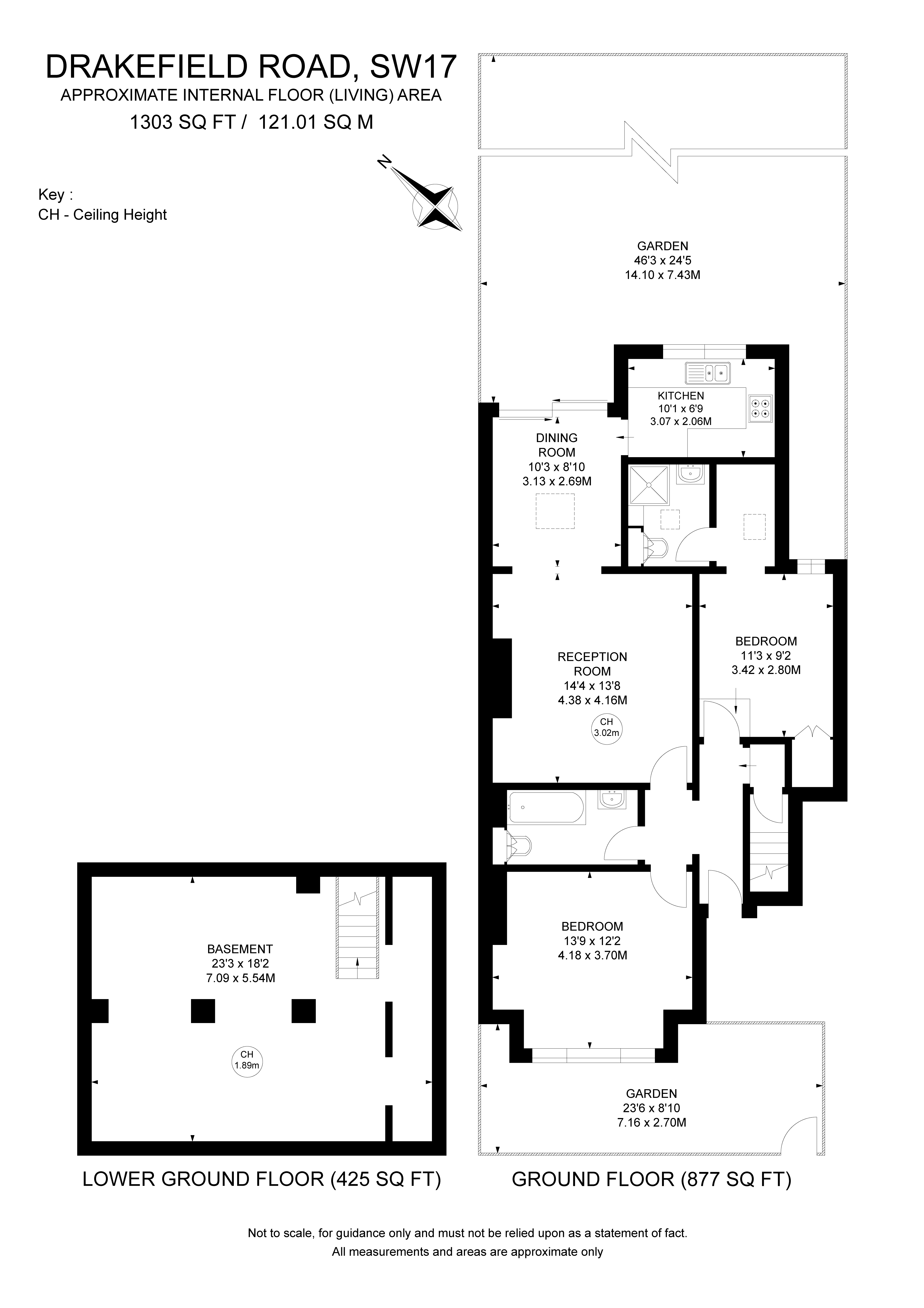 Flat 1, 3, Drakefield Road, London floorplan