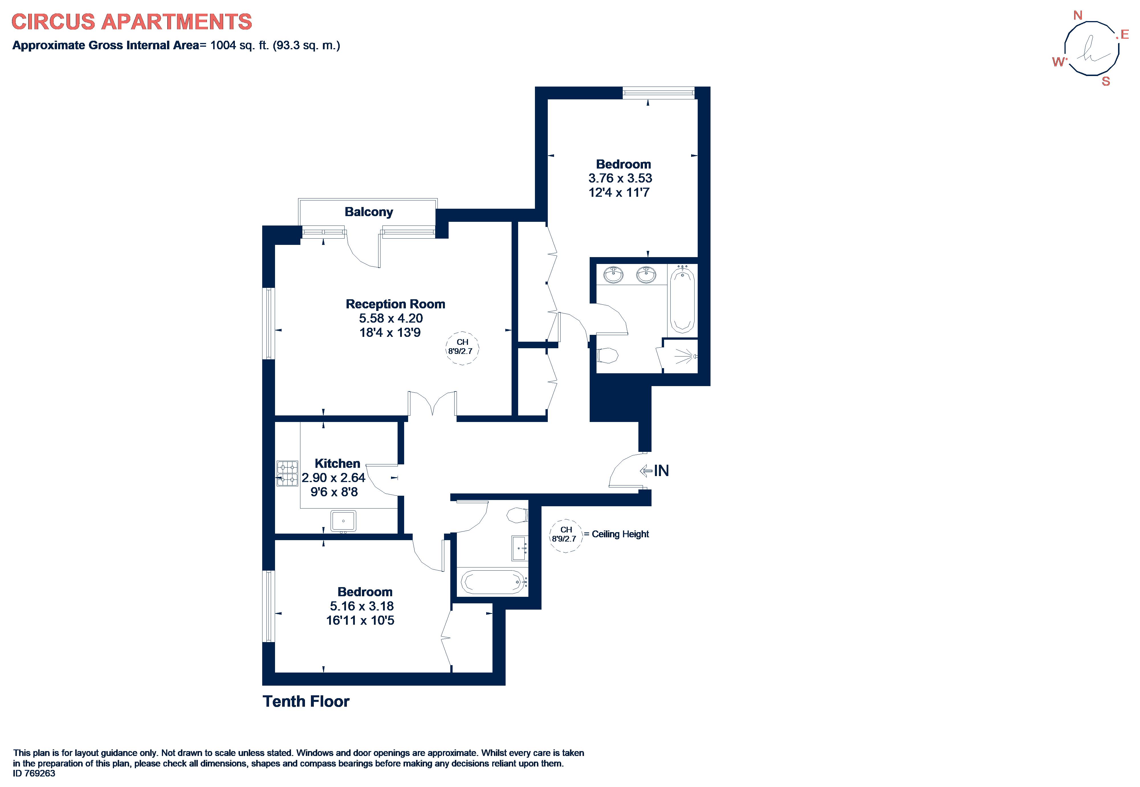 Apartment 91, Circus Apartments, 39, Westferry Circus, London floorplan