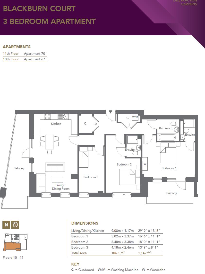 67d Blackburn Court, Bollo Lane, London floorplan