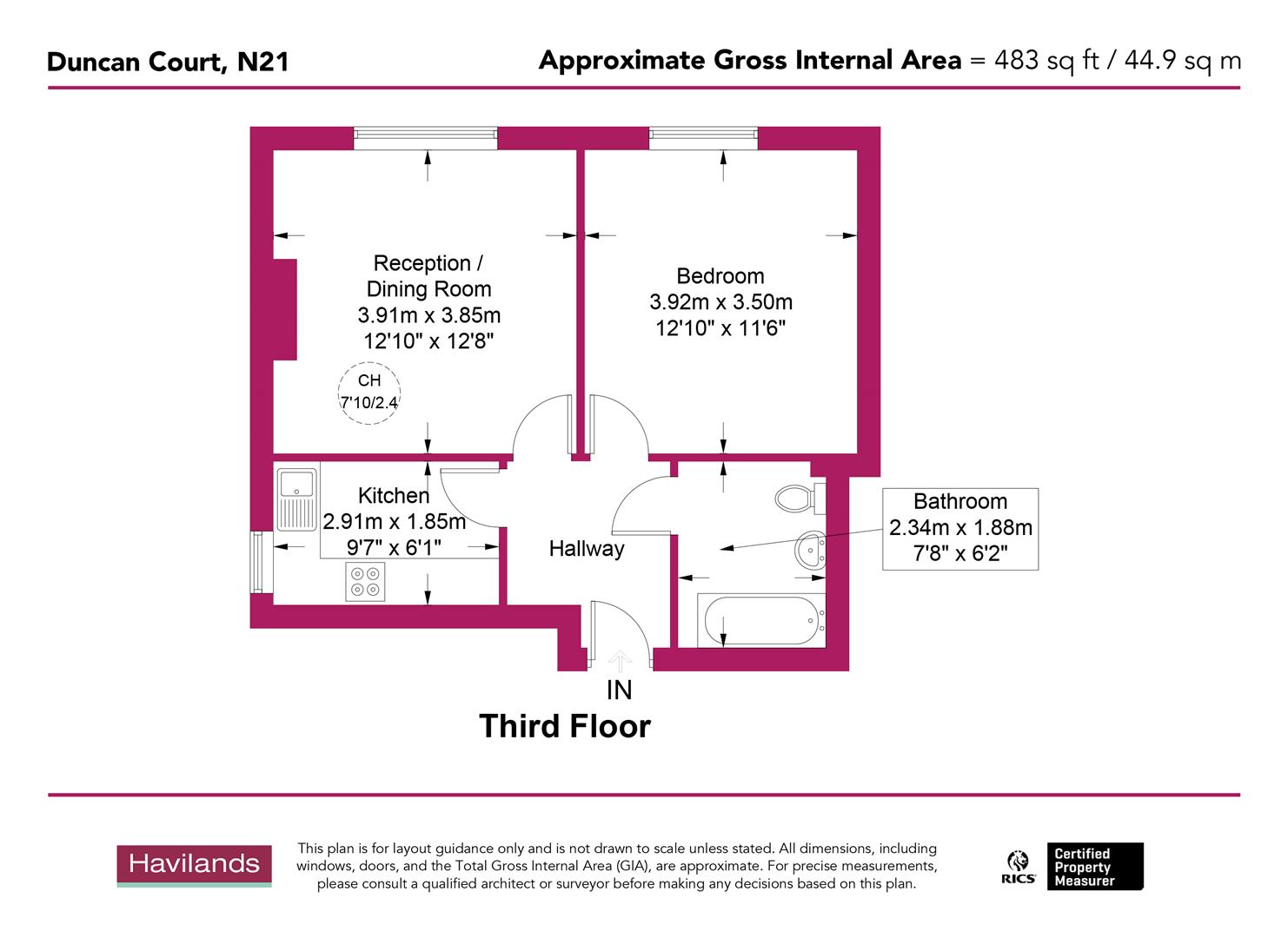Flat 31, Duncan Court, N21 floorplan