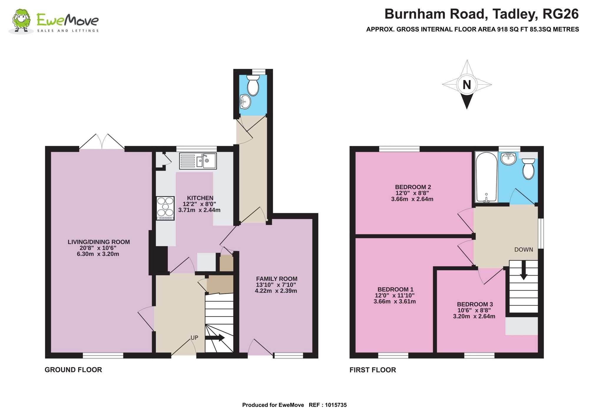 Burnham Road, Tadley RG26, 3 bedroom terraced house for sale 65439629