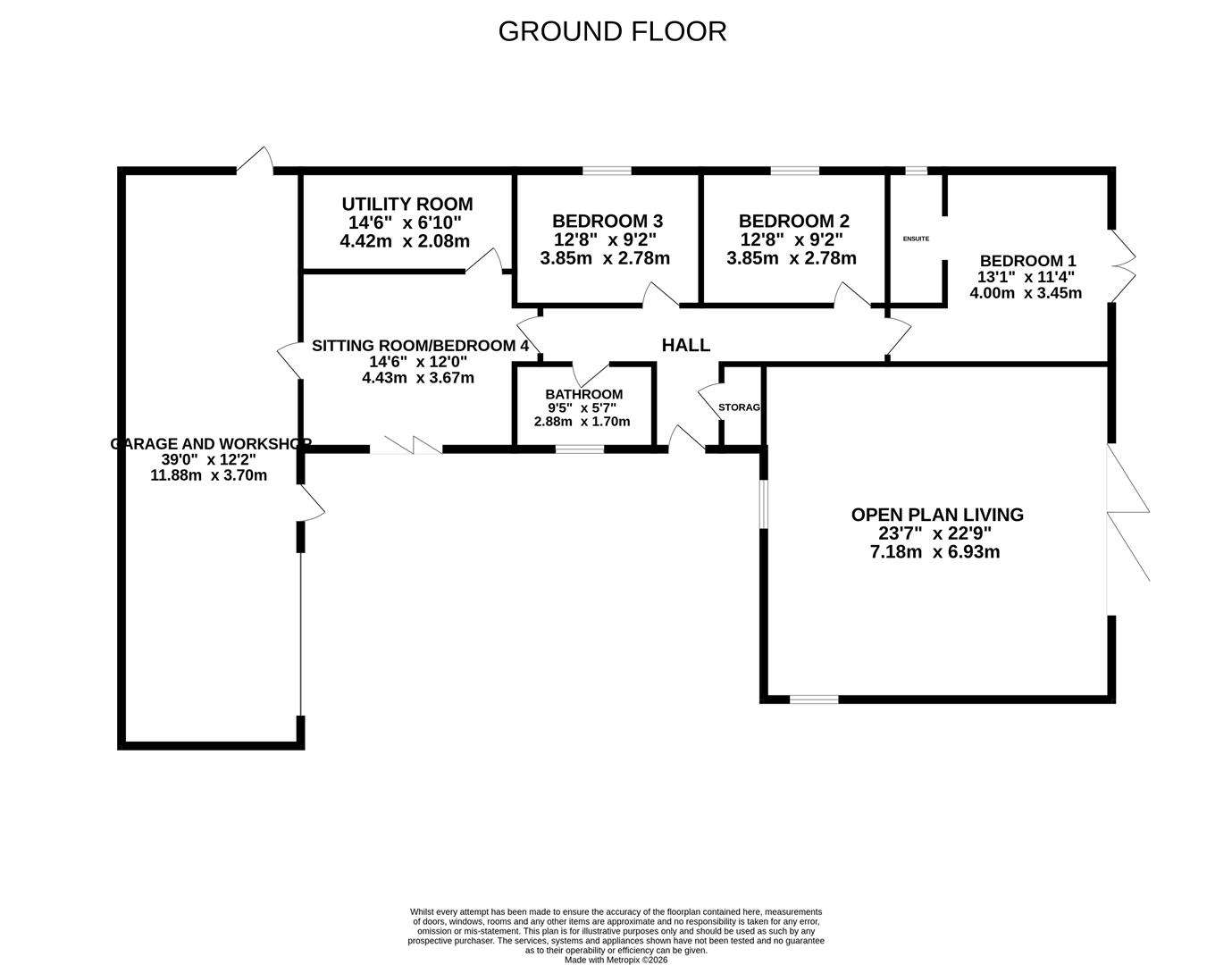 Le Grand Bungalow, Ross Road, Huntley floorplan
