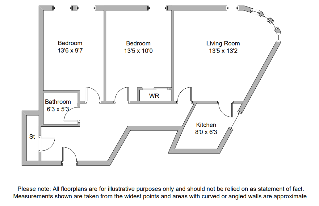 Regent Moray Street, Kelvingrove, Glasgow G3, 2 bedroom flat for sale