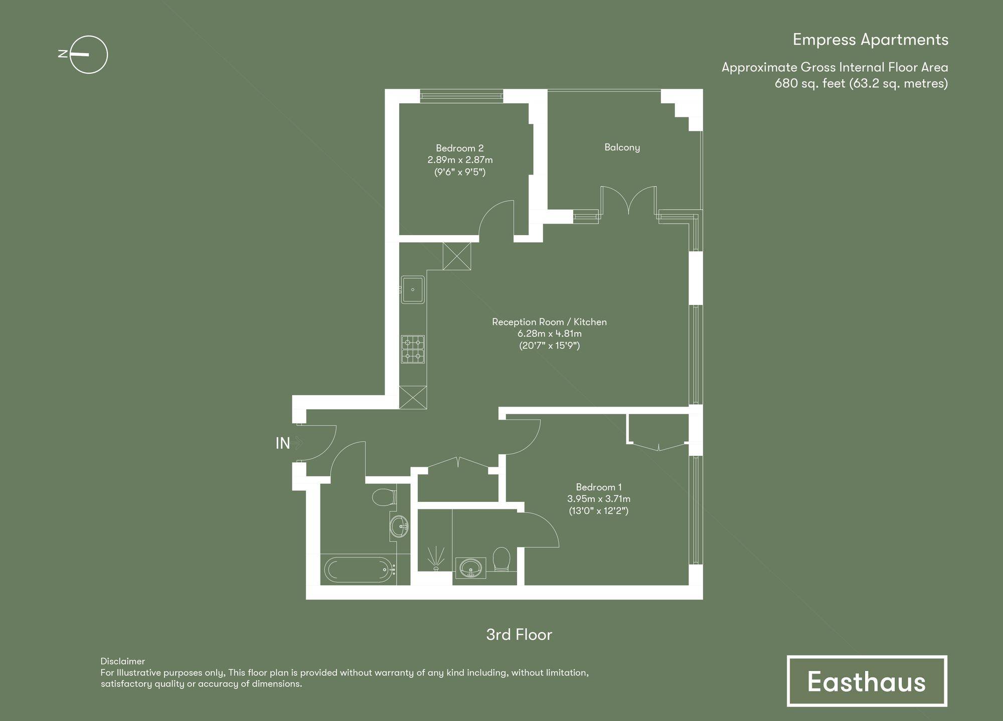 302 Empress Apts, 11 Stanton Walk, London floorplan