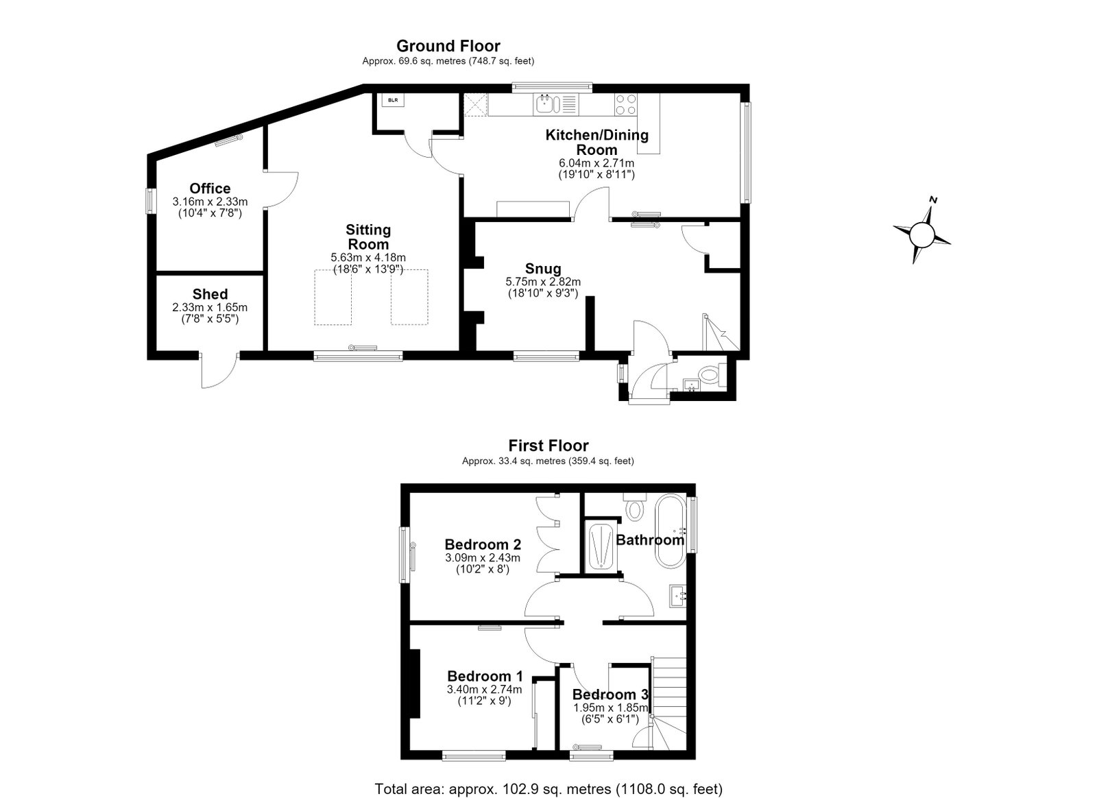 Huntley Hill Cottage, The Slad, Longhope floorplan