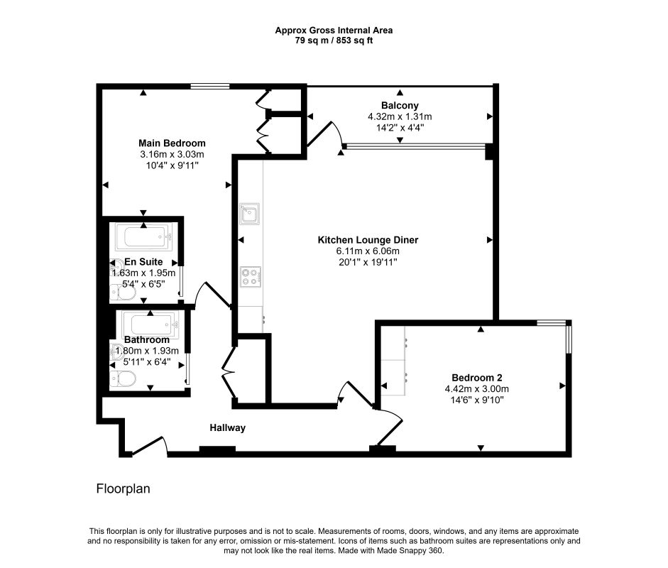Flat 48 Weston Court, 5 Brindley Place, Uxbridge, Middlesex, UB8 2UF floorplan