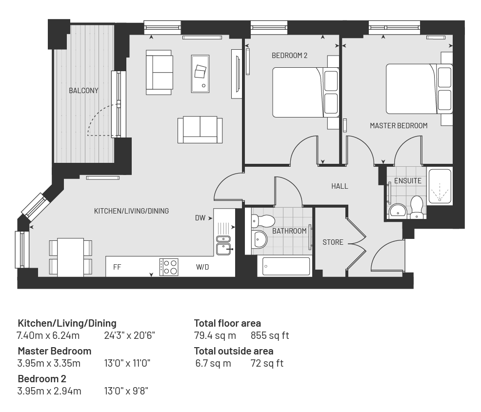 The Hibiscus 0263, Albert Road>, Barnet floorplan